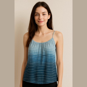Vince Blue Sleeveless Camisole with Relaxed Smocked Style